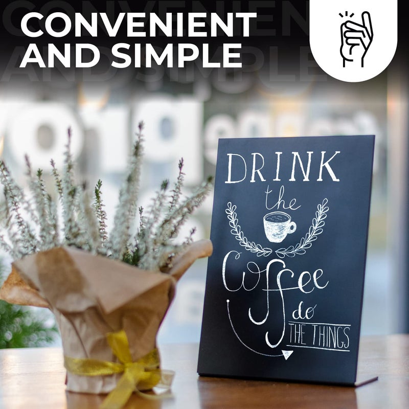 IRICUS Mini Tabletop Chalkboard Sign A5 - Menu Chalkboard Stand for Wedding Table 8â€x - Tabletop Chalkboard Signs for Tables with Stand - Event Place Cards - Table Chalkboard Signs with Stand Up Chalkboard - Image 4
